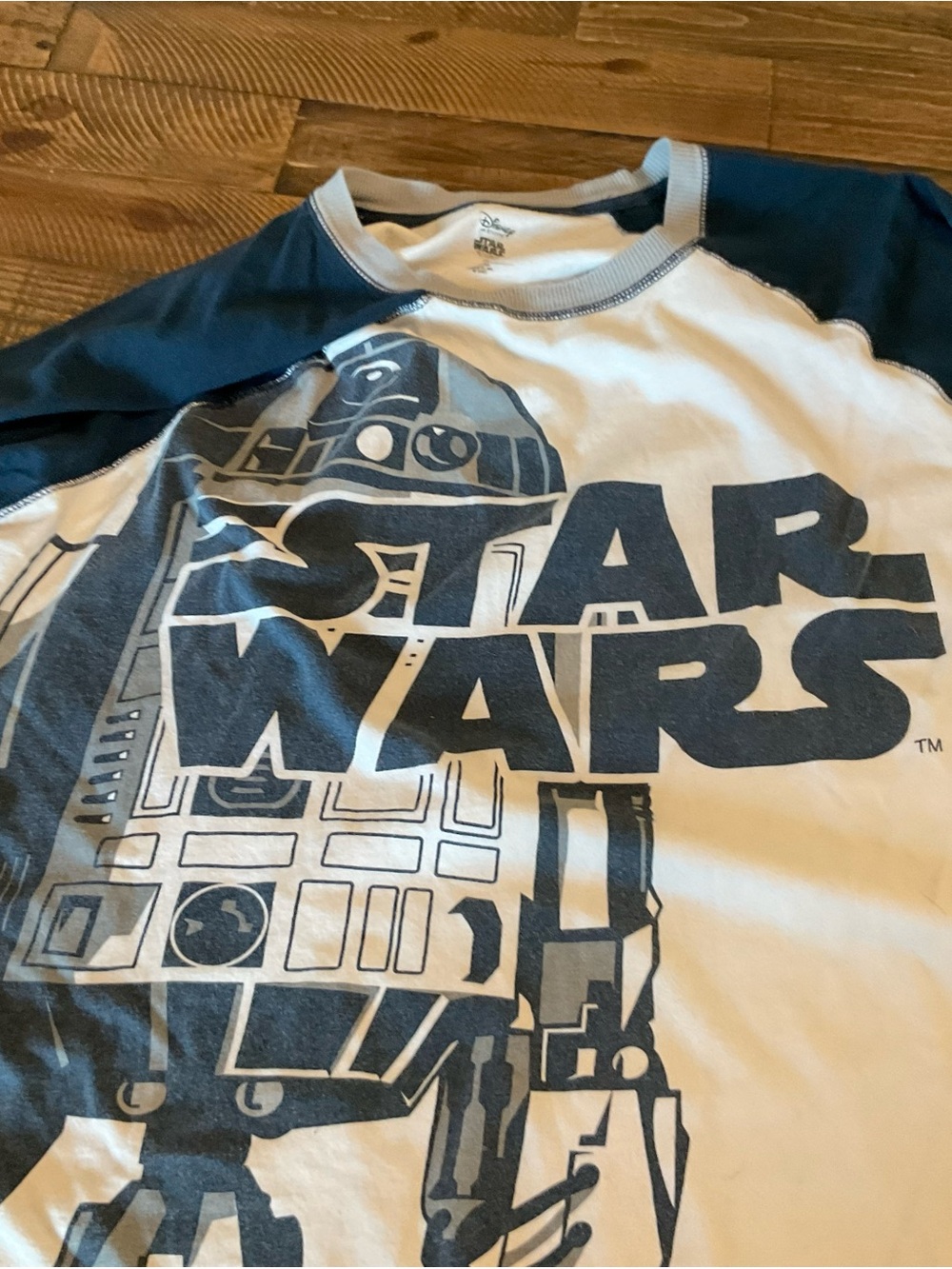 Disney Star Wars R2-D2 Raglan Long Sleeve Tee - White & Navy